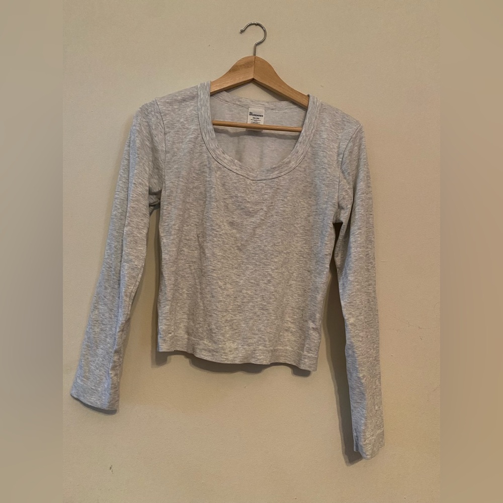 No Boundaries Light Grey Long Sleeve Top